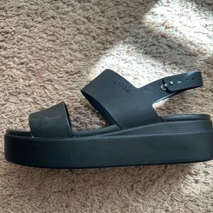 CROCS Black Platform Sandals